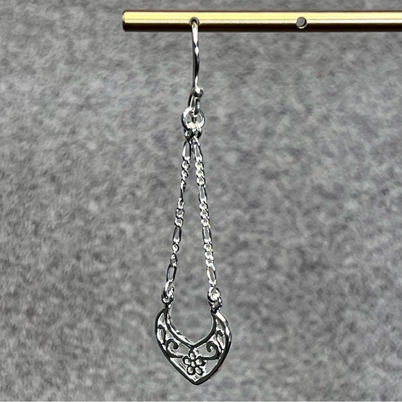 New Genuine 925 Sterling Silver Chain Drop French Wire Earrings Gift Box - Picture 5 of 8